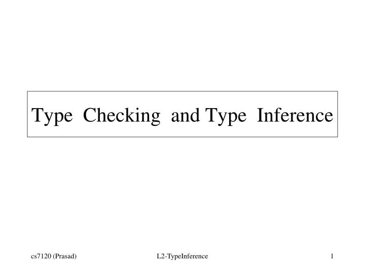 type checking and type inference