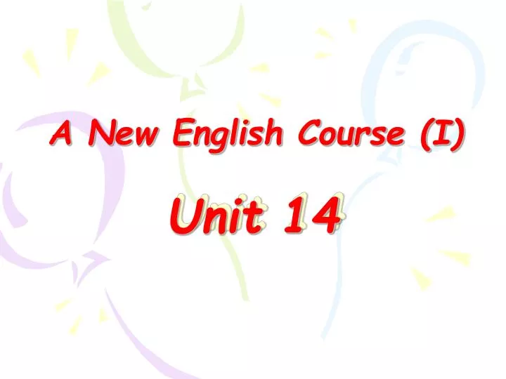 a new english course i