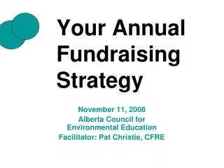 Your Annual Fundraising Strategy