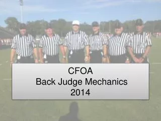 CFOA Back Judge Mechanics 2014