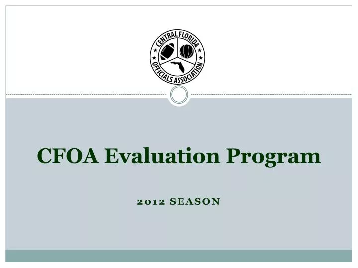 cfoa evaluation program