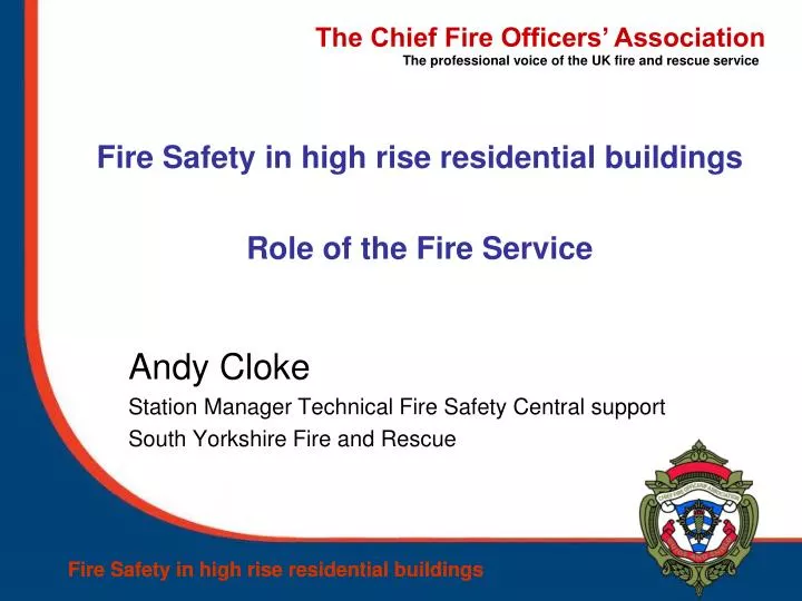 fire safety in high rise residential buildings role of the fire service