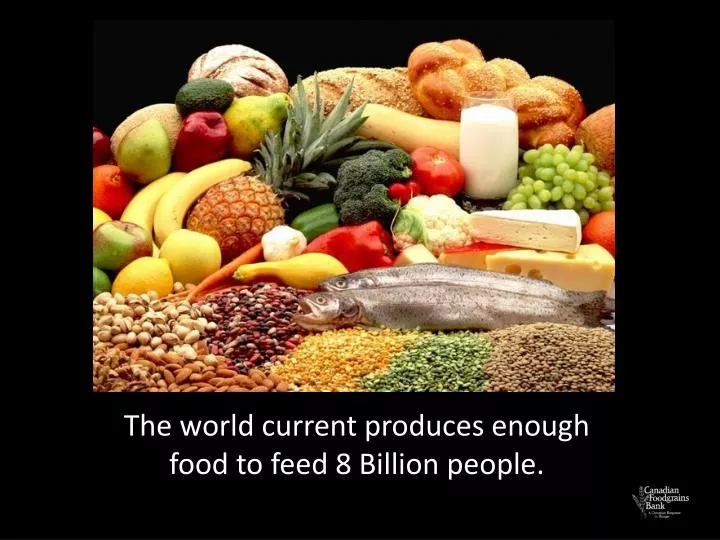 the world current produces enough food to feed 8 billion people