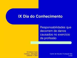 ix dia do conhecimento