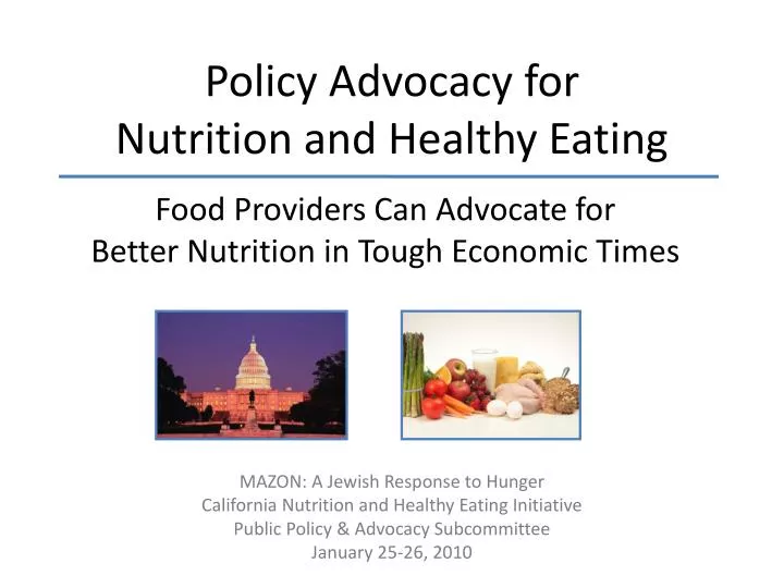 policy advocacy for nutrition and healthy eating