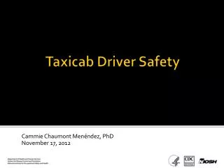 Taxicab Driver Safety