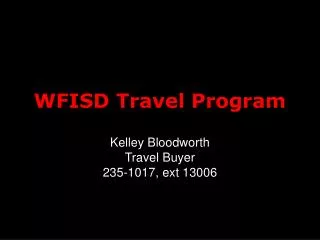 WFISD Travel Program