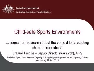 Child-safe Sports Environments