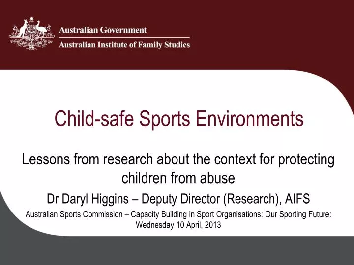 child safe sports environments