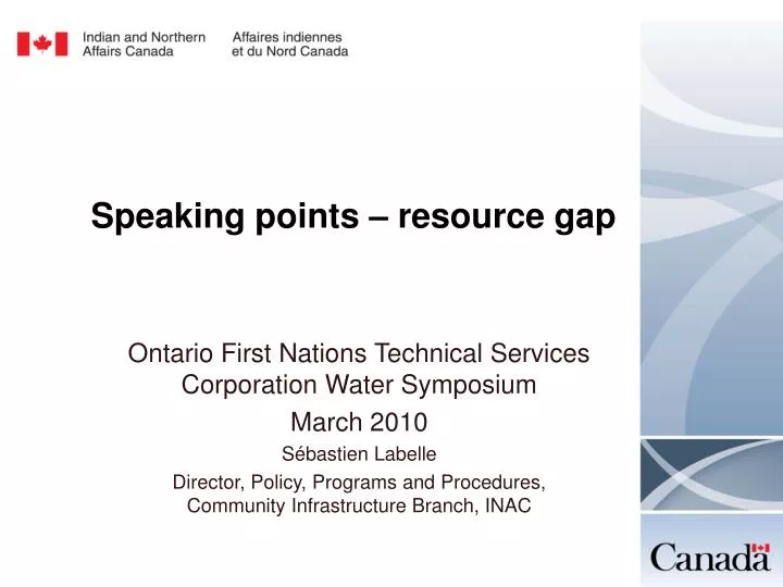 speaking points resource gap