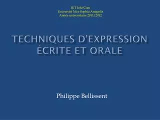 techniques d expression crite et orale