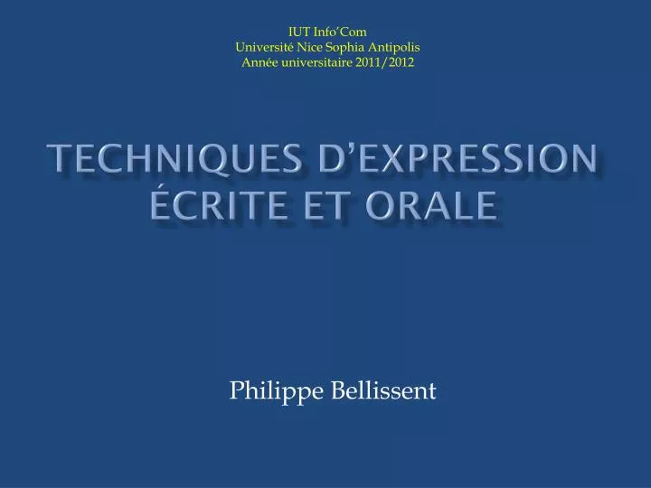 techniques d expression crite et orale