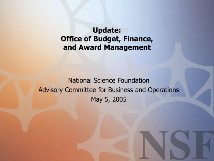 update office of budget finance and award management