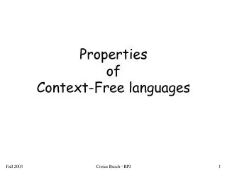 properties of context free languages