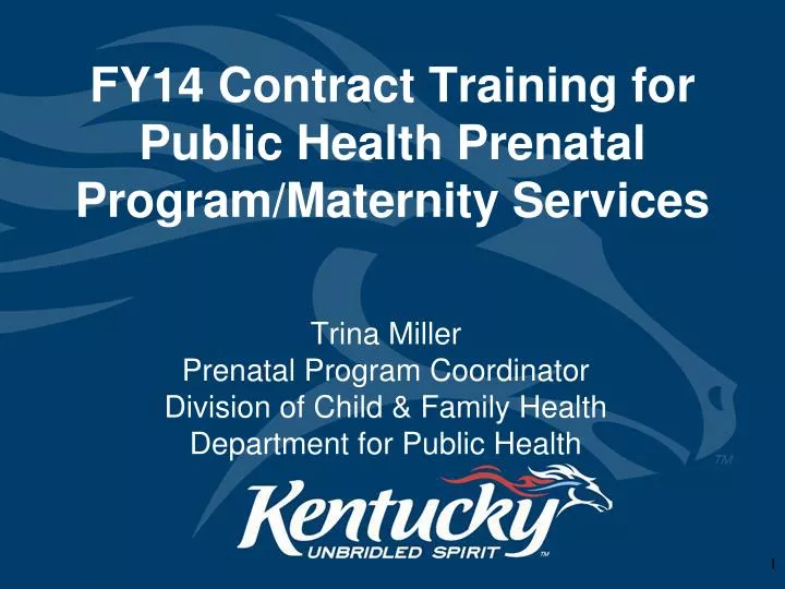 fy14 contract training for public health prenatal program maternity services