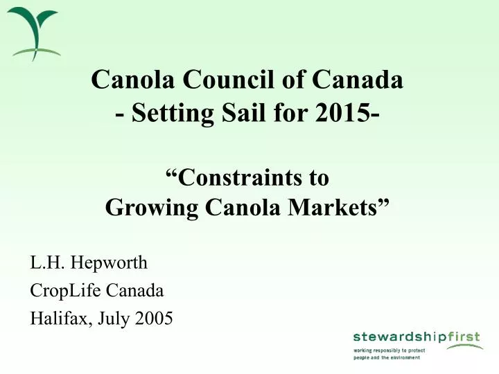 canola council of canada setting sail for 2015 constraints to growing canola markets