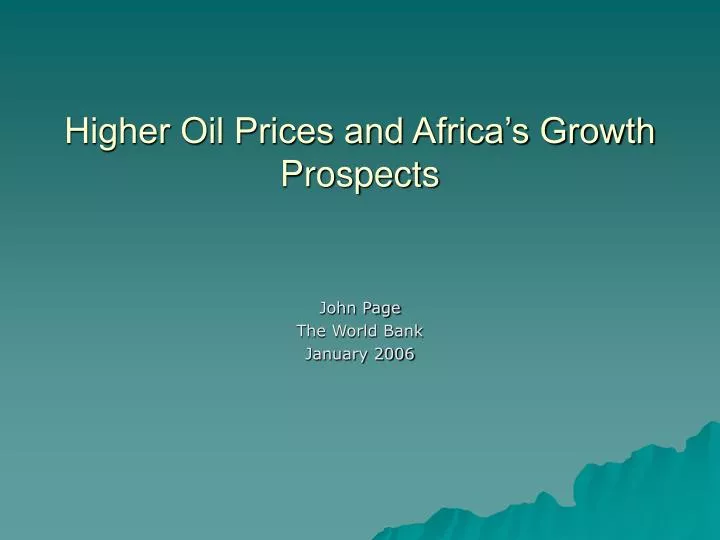 higher oil prices and africa s growth prospects