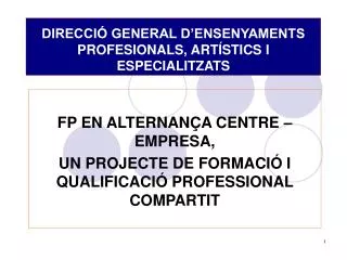 direcci general d ensenyaments profesionals art stics i especialitzats