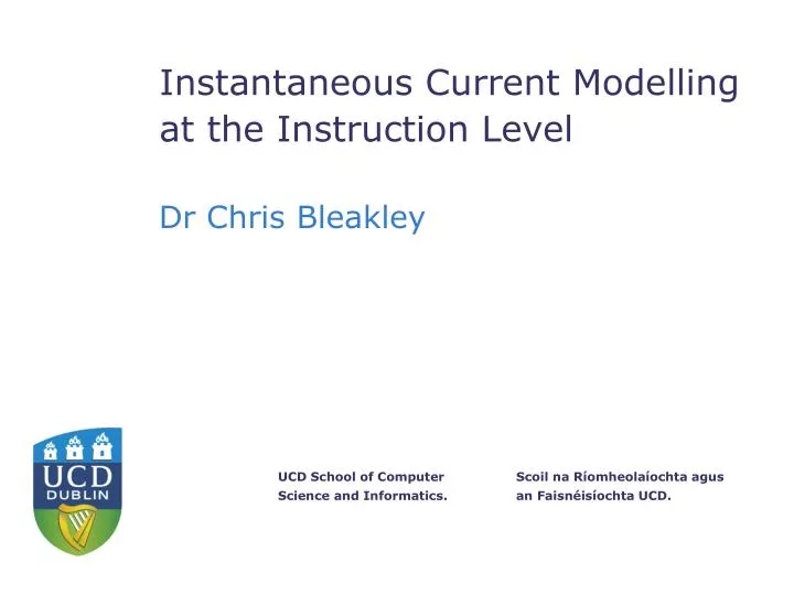 instantaneous current modelling at the instruction level