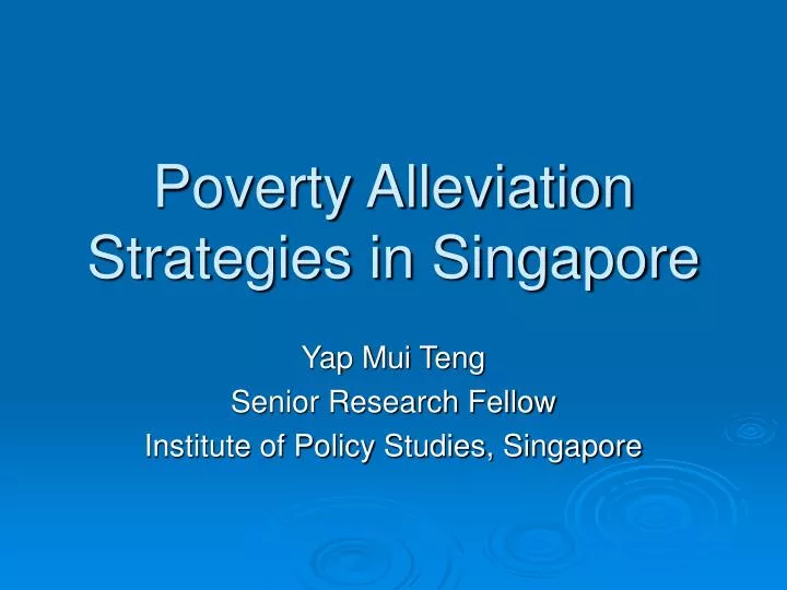 poverty alleviation strategies in singapore