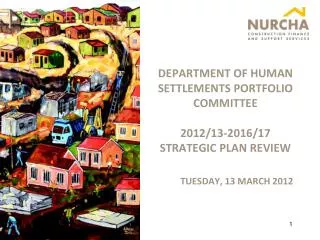 DEPARTMENT OF HUMAN SETTLEMENTS PORTFOLIO COMMITTEE 2012/13-2016/17 STRATEGIC PLAN REVIEW