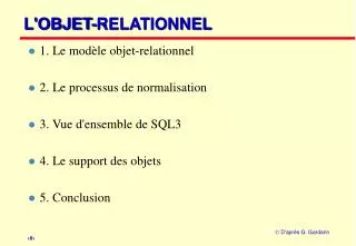 l objet relationnel