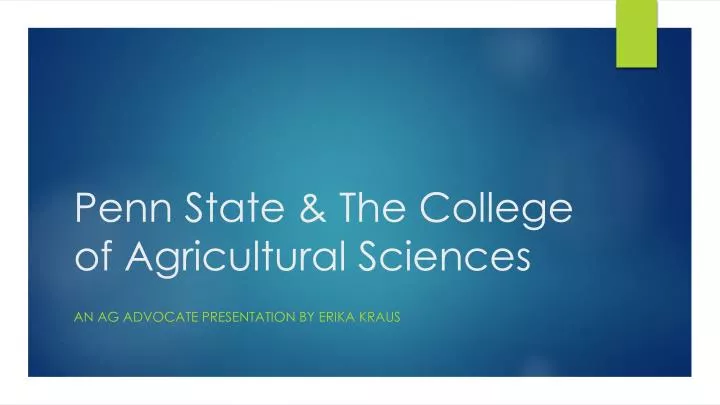 penn state the college of agricultural sciences