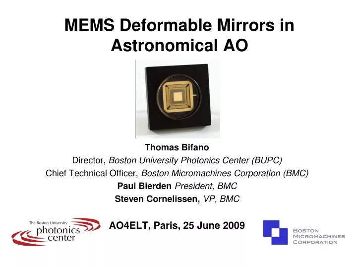mems deformable mirrors in astronomical ao
