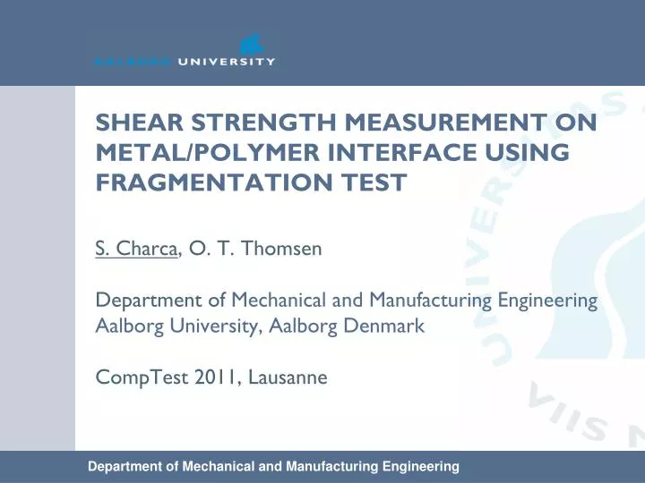 shear strength measurement on metal polymer interface using fragmentation test