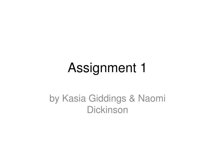 assignment 1