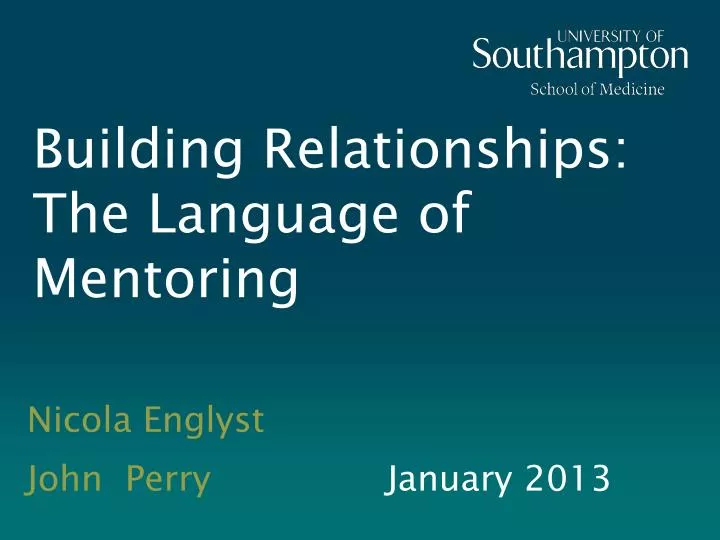 building relationships the language of mentoring