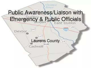 Public Awareness/Liaison with Emergency &amp; Public Officials