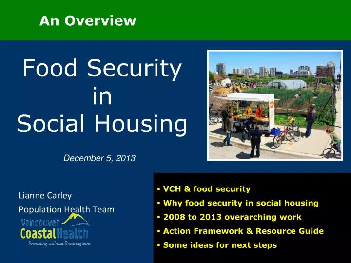 food security in social housing