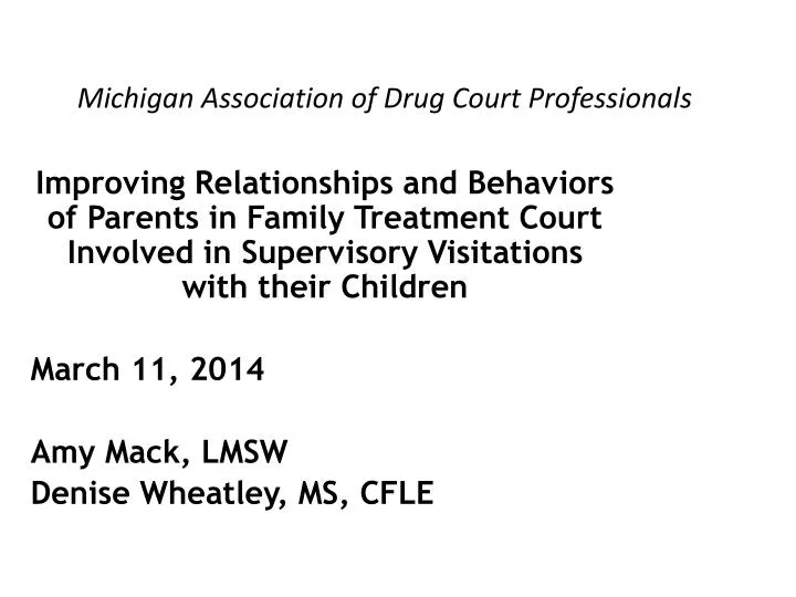 michigan association of drug court professionals