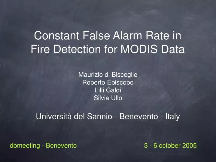 constant false alarm rate in fire detection for modis data