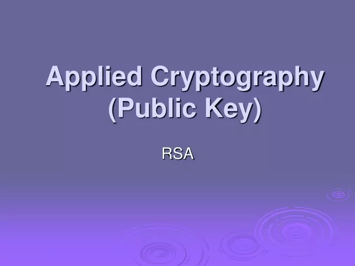 applied cryptography public key