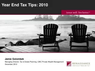 Year End Tax Tips: 2010
