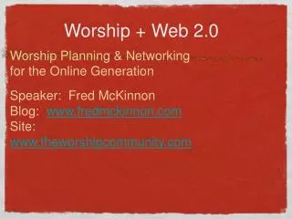 Worship + Web 2.0