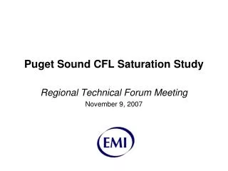 Puget Sound CFL Saturation Study