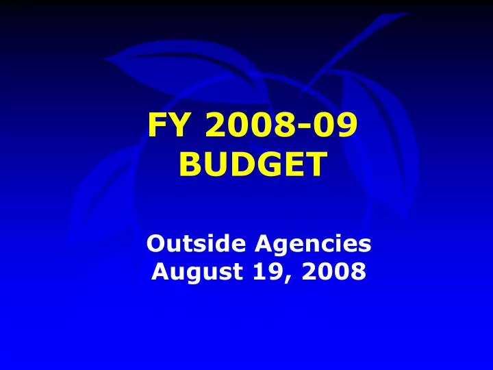 outside agencies august 19 2008