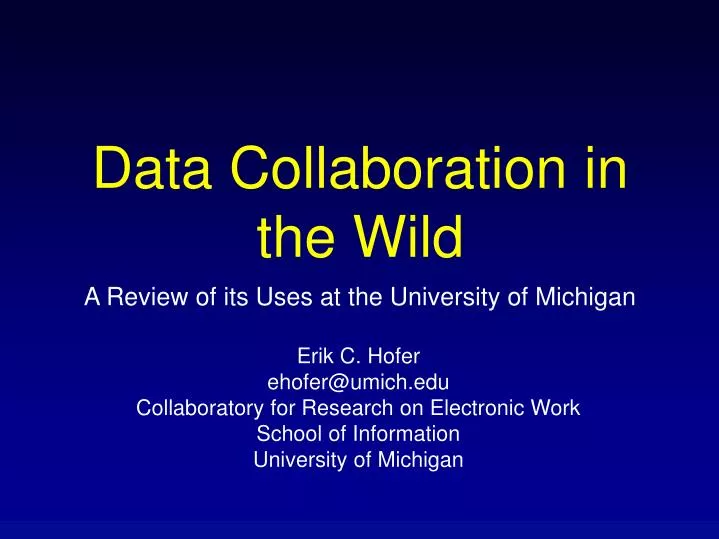 data collaboration in the wild