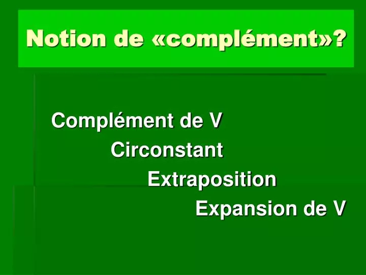 notion de compl ment