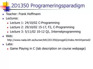 2D1350 Programeringsparadigm