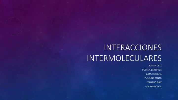 interacciones intermoleculares