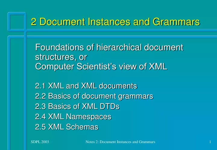2 document instances and grammars
