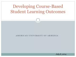 developing course based student learning outcomes