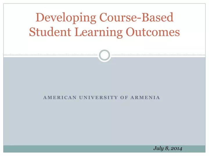 developing course based student learning outcomes