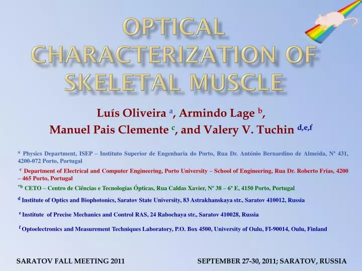 optical characterization of skeletal muscle