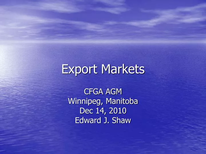export markets