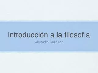 introducci n a la filosof a